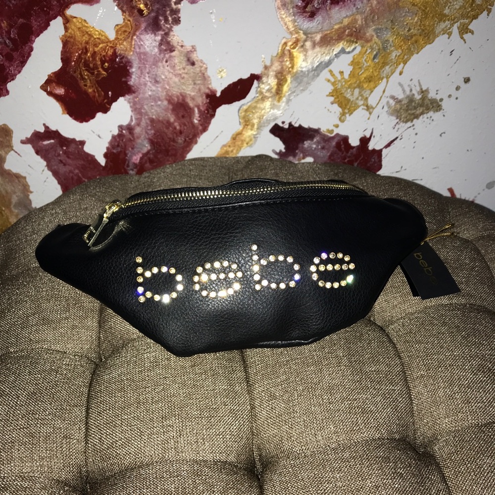 BEBE Fanny Pack Hip Purse Black New